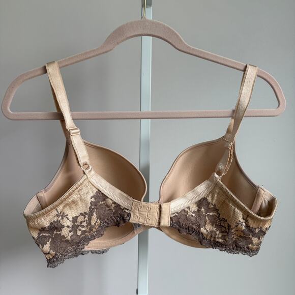 Wacoal Bra Size 38D Beige with Brown Lace‎ - Picture 3 of 6
